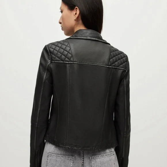 All Saints Cargo Leather Biker Jacket - Picture 2 of 2